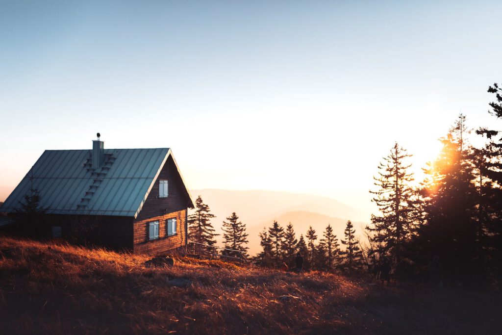 isolated cabin in the woods