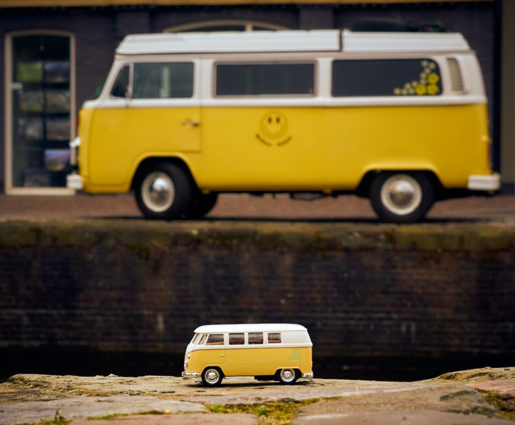 project yourself from scope creep - tiny yellow van in front of a life-size yellow van