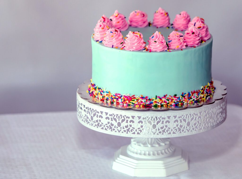 cake with colorful icing