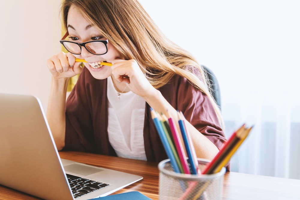 frustrated woman at her computer