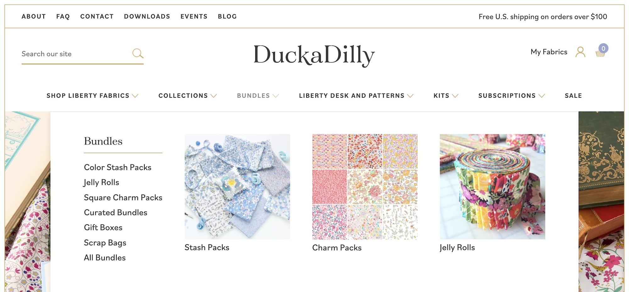 DuckaDilly popout navigation menu