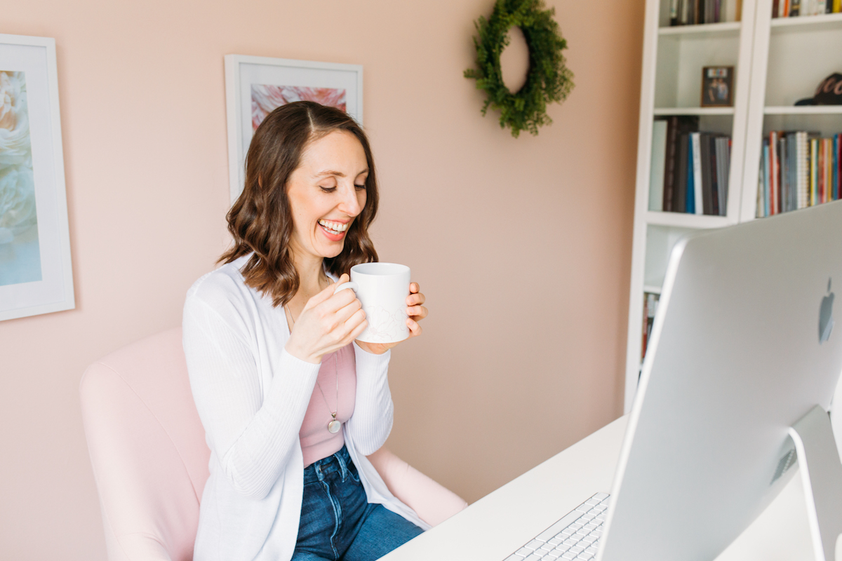 Janelle in her redesigned home office