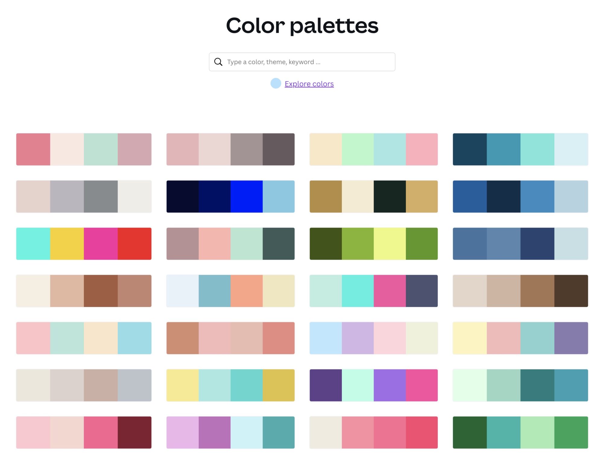 AI generated color palettes screenshot web design trends 2023