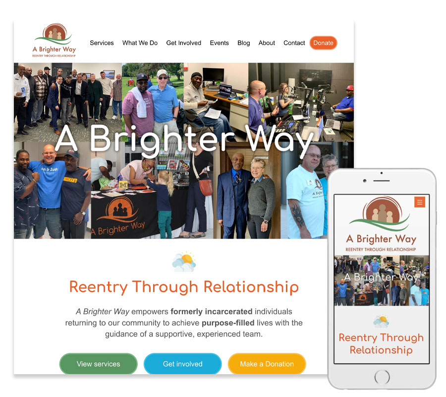 A Brighter Way website, a nonprofit organization for the formerly incarcerated based in Ypsilanti, MI