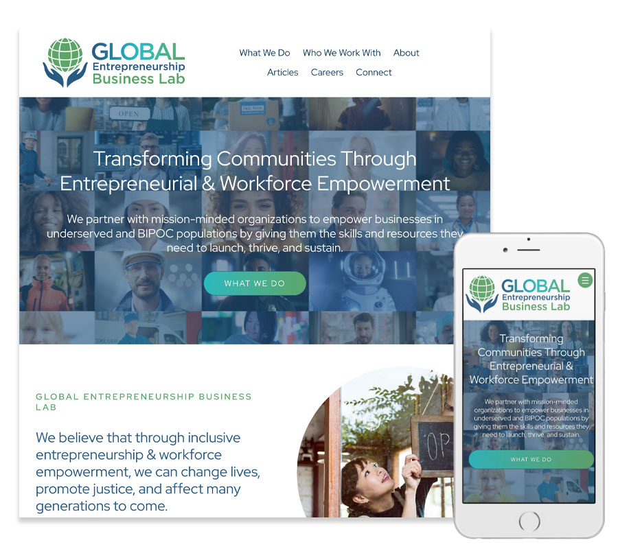 Global Entrepreneurship Business Lab website, run by Millie Chu in Michigan