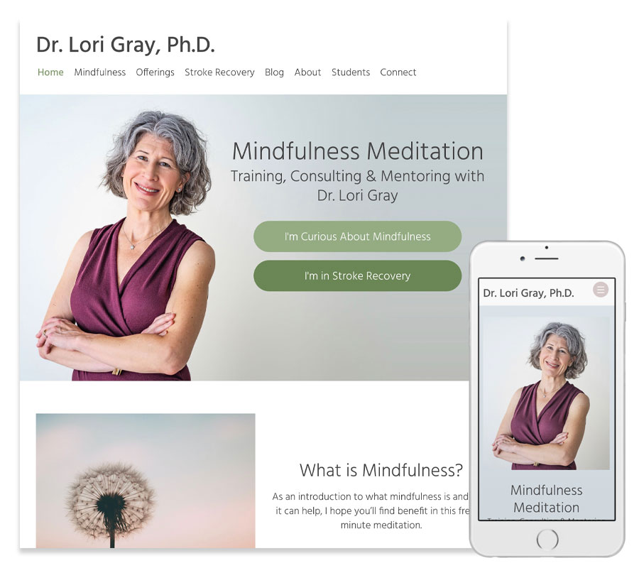 Dr. Lori Gray website, a meditation and mindfulness coach and teacher in Michigan