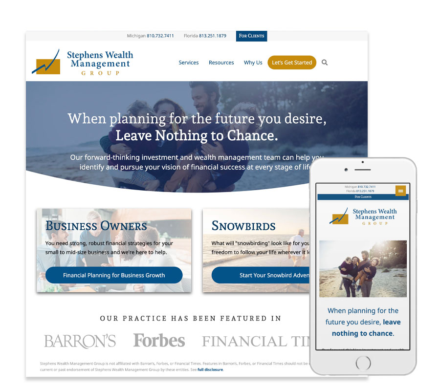 Stephens Wealth Management Group website, financial firm in Lansing, MI