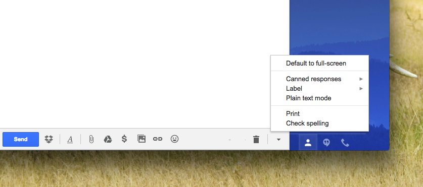 screenshot of where to find canned responses in Gmail