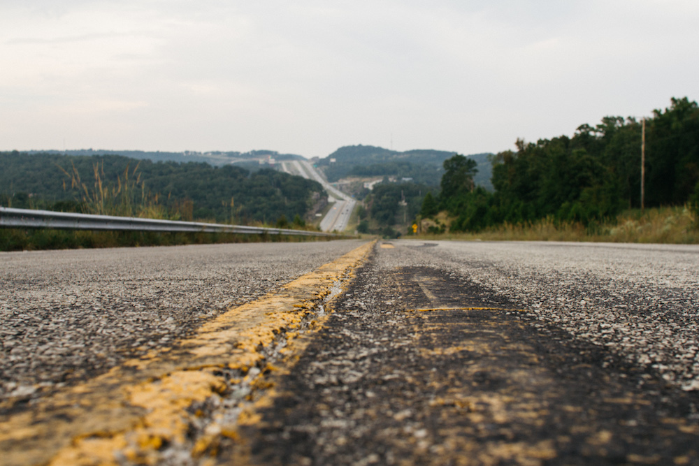 view of the wide open road