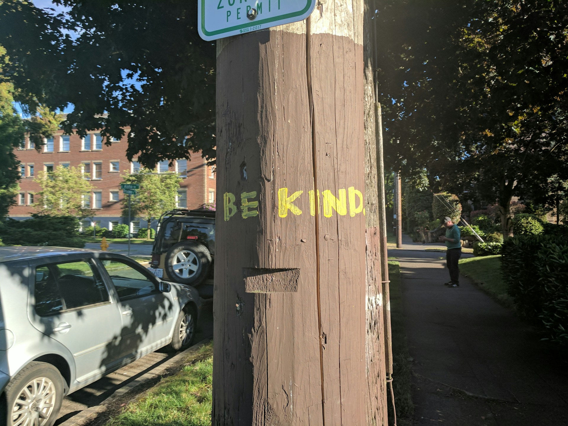 be kind written on a street pole