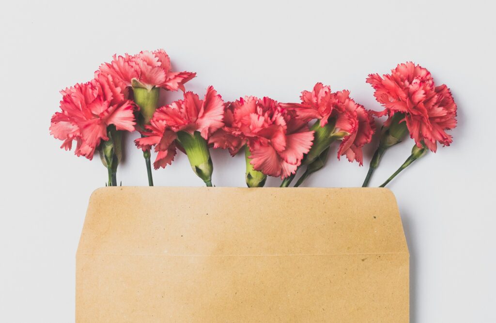 flowers in envelope